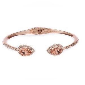 Auth NWT Rose Gold Givenchy pave pear cuff bracelete